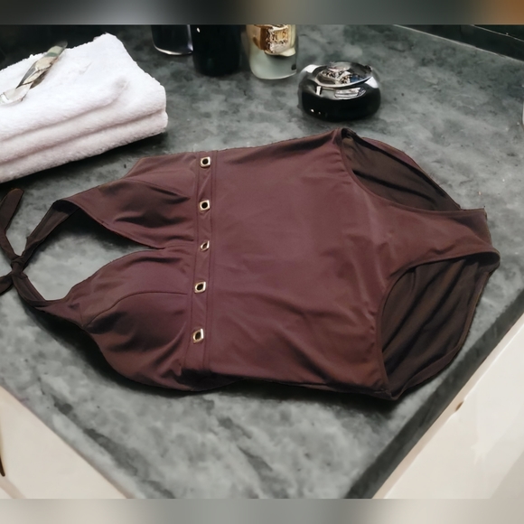 Halter style bathing suit brown size 3x - Picture 8 of 10